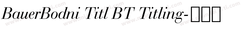 BauerBodni Titl BT Titling字体转换